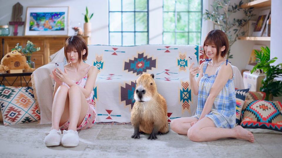 【カピバラGO!】公式CM第一弾にコスプレイヤーえなこが登場