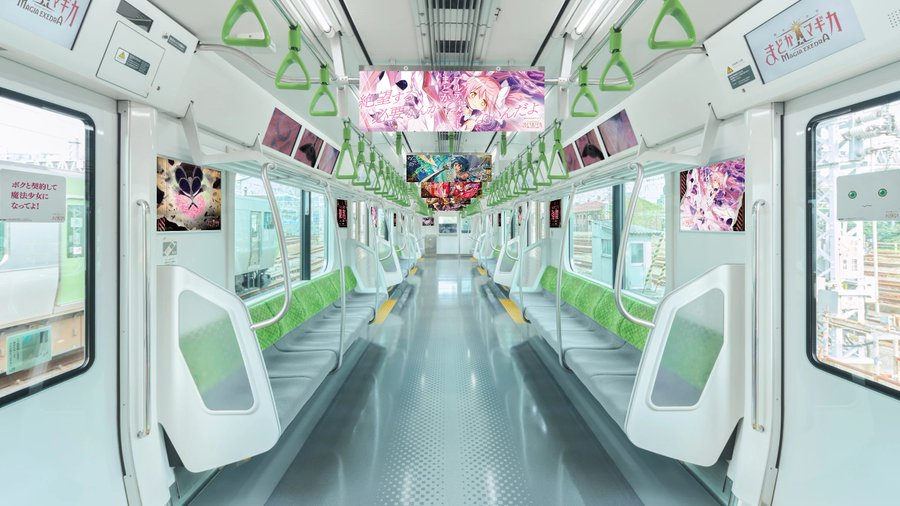【魔法少女まどか☆マギカ Magia Exedra】アルティメットまどか実装記念 山手線ADトレイン運行開始!