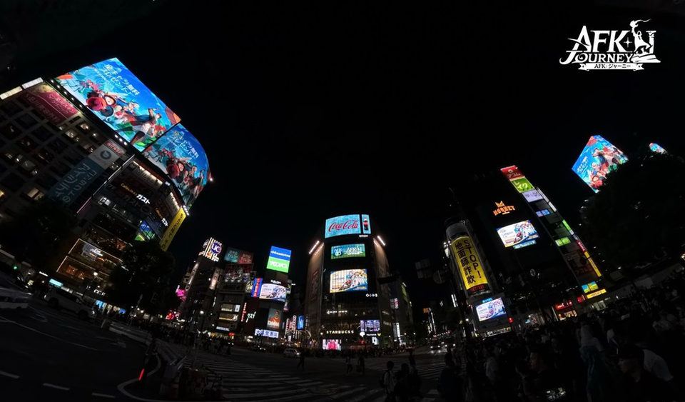 【AFK：ジャーニー】渋谷スクランブル交差点屋外広告