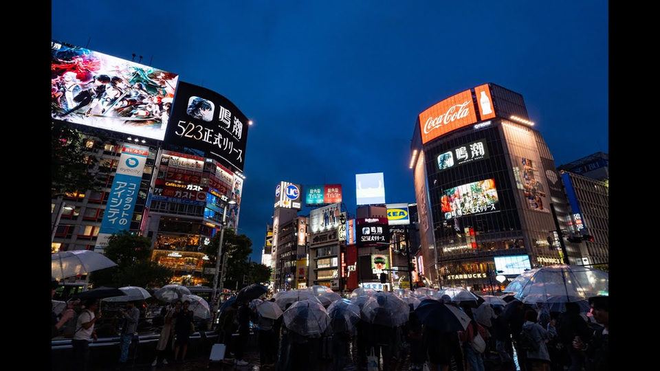 【鳴潮】渋谷駅ハチ公前広場エリアを中心13面のデジタルサイネージ広告を掲載